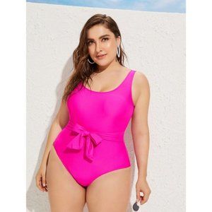 Shein Bright Hot Pink One Piece Swimwear Swimsuit Size 3XL